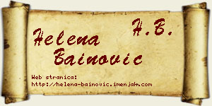 Helena Bainović vizit kartica